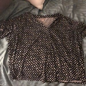 Black and white polka dot blouse